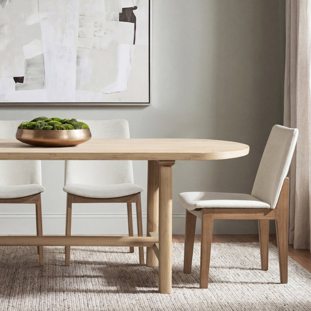 English Elm Auden Reclaimed Pine Chenille Upholstered Dining Chairs Set for Rustic Modern Rooms B2719P509078
