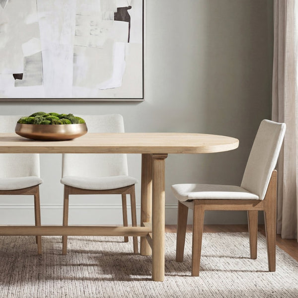 English Elm Auden Reclaimed Pine Chenille Upholstered Dining Chairs Set for Rustic Modern Rooms B2719P509078