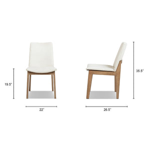 English Elm Auden Reclaimed Pine Chenille Upholstered Dining Chairs Set for Rustic Modern Rooms B2719P509078