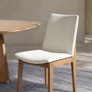 English Elm Auden Reclaimed Pine Chenille Upholstered Dining Chairs Set for Rustic Modern Rooms B2719P509078