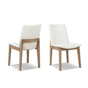 English Elm Auden Reclaimed Pine Chenille Upholstered Dining Chairs Set for Rustic Modern Rooms B2719P509078