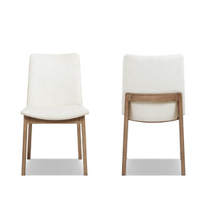 English Elm Auden Reclaimed Pine Chenille Upholstered Dining Chairs Set for Rustic Modern Rooms B2719P509078