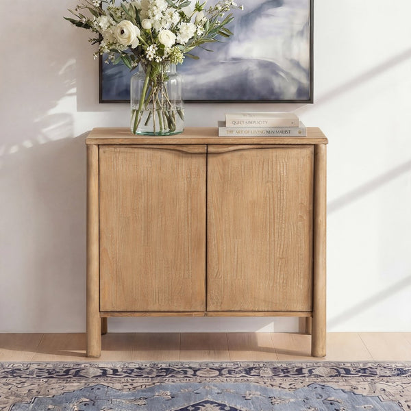 English Elm Nolan Reclaimed Pine Two Door Storage Cabinet Rustic Accent for Entryway or Living Room B2719P509079