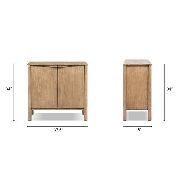 English Elm Nolan Reclaimed Pine Two Door Storage Cabinet Rustic Accent for Entryway or Living Room B2719P509079