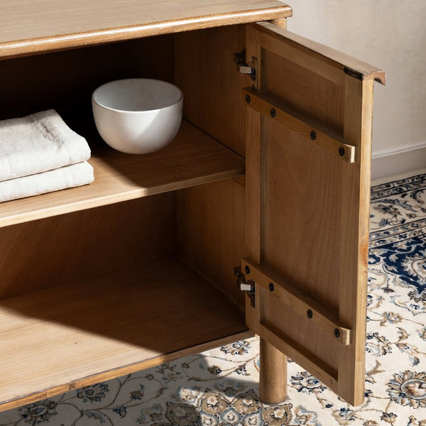 English Elm Nolan Reclaimed Pine Two Door Storage Cabinet Rustic Accent for Entryway or Living Room B2719P509079