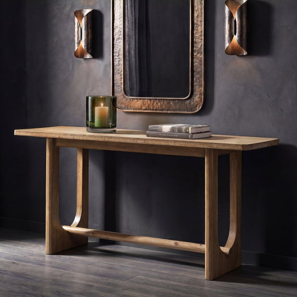 English Elm Turnkey Reclaimed Pine Trestle Console Table Rustic 72 Inch Entryway Sofa Accent B2719P509080