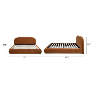 English Elm Archie Puffy Arch Headboard Platform Bed Legless Low Profile Upholstered King Frame B2719P530542