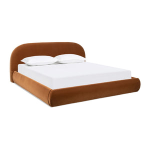 English Elm Archie Puffy Arch Headboard Platform Bed Legless Low Profile Upholstered King Frame B2719P530542