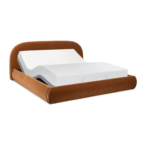 English Elm Archie Puffy Arch Headboard Platform Bed Legless Low Profile Upholstered King Frame B2719P530542