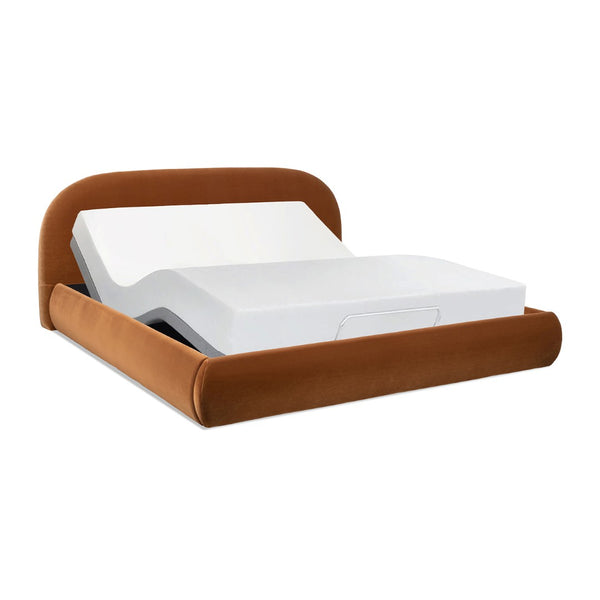 English Elm Archie Puffy Arch Headboard Platform Bed Legless Low Profile Upholstered King Frame B2719P530542
