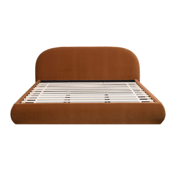 English Elm Archie Puffy Arch Headboard Platform Bed Legless Low Profile Upholstered King Frame B2719P530542