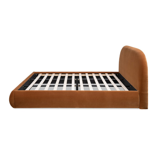 English Elm Archie Puffy Arch Headboard Platform Bed Legless Low Profile Upholstered King Frame B2719P530542