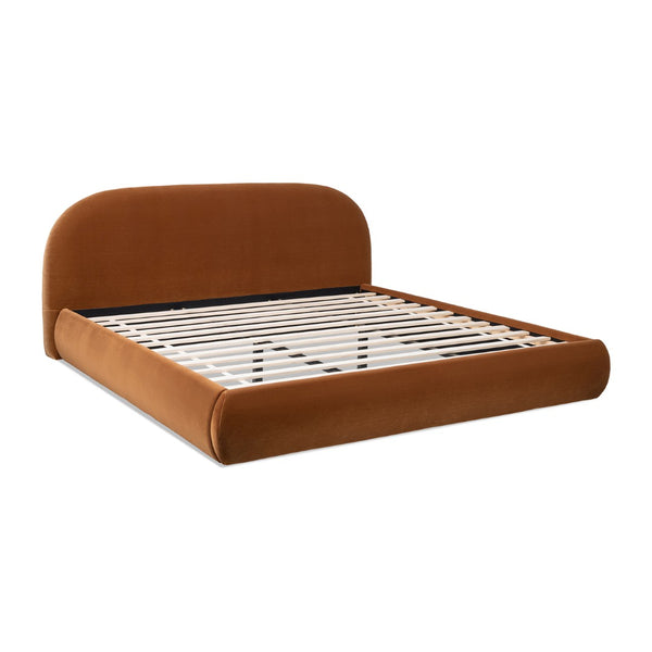 English Elm Archie Puffy Arch Headboard Platform Bed Legless Low Profile Upholstered King Frame B2719P530542