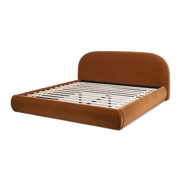 English Elm Archie Puffy Arch Headboard Platform Bed Legless Low Profile Upholstered King Frame B2719P530542