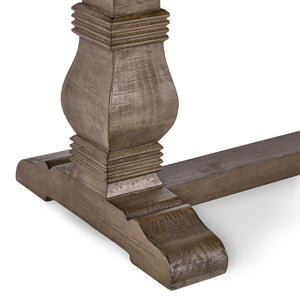 English Elm Caleb Reclaimed Solid Wood Farmhouse Bench with Hand-carved Pedestal Base for Entryway B2723P240968