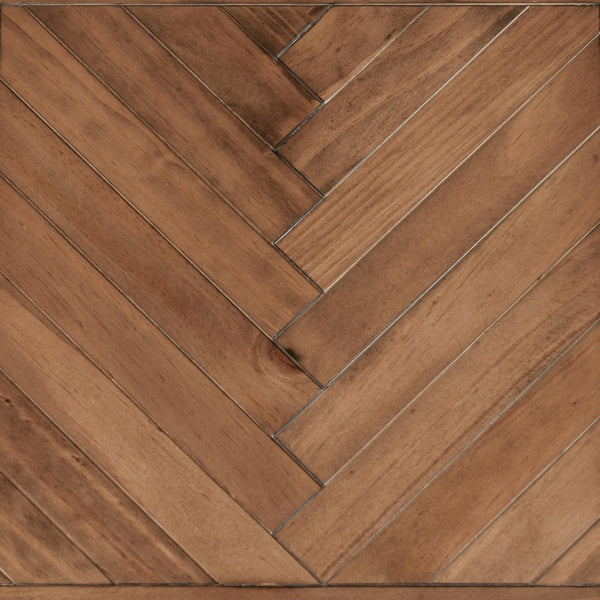English Elm Chantel Reclaimed Wood End Table Herringbone Top Hand Distressed Rustic Modern Accent B2723P240970