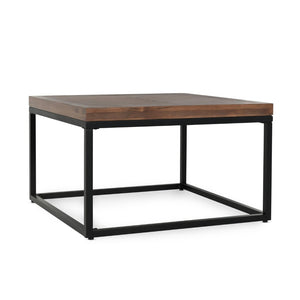 English Elm Chantel Reclaimed Wood Square Coffee Table Herringbone Top for Farmhouse Living Rooms B2723P240971