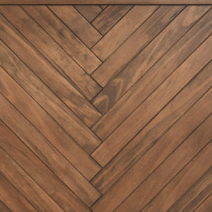 English Elm Chantel Reclaimed Wood Square Coffee Table Herringbone Top for Farmhouse Living Rooms B2723P240971