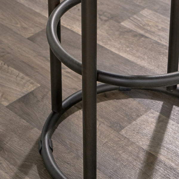 English Elm Jaden Reclaimed Wood Bar Stool with Iron Frame Rustic Distressed Finish for Home Bars B2723P240973