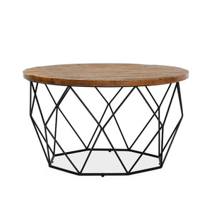 English Elm Sylmar Square Coffee Table Solid Wood Distressed Top Geometric Base Living Room B2723P240974