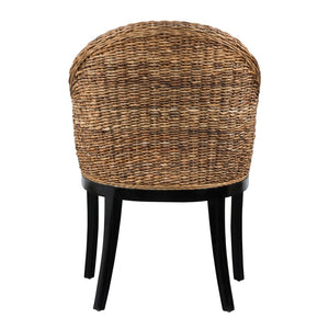 English Elm Odisha Handwoven Rattan Arm Chair Solid Hardwood Frame Coastal Bohemian Accent B2723P240975