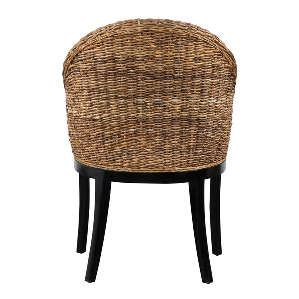 English Elm Odisha Handwoven Rattan Arm Chair Solid Hardwood Frame Coastal Bohemian Accent B2723P240975