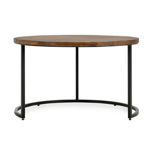 English Elm Emma Reclaimed Wood Nesting Tables Set Iron Base Rustic Transitional Living Room Accent B2723P240976