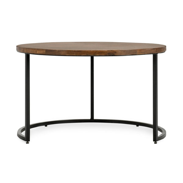 English Elm Emma Reclaimed Wood Nesting Tables Set Iron Base Rustic Transitional Living Room Accent B2723P240976