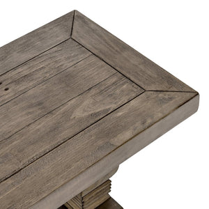English Elm Caleb Reclaimed Solid Wood Entryway Bench with Hand-carved Pedestal Base Farmhouse Style B2723P240982