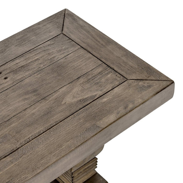 English Elm Caleb Reclaimed Solid Wood Entryway Bench with Hand-carved Pedestal Base Farmhouse Style B2723P240982