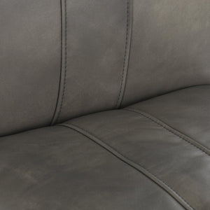 English Elm Mayer Top Grain Leather Counter Stool with Rolled Back and Tapered Legs for Islands Gray B2723P287153