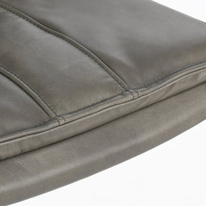 English Elm Mayer Top Grain Leather Counter Stool with Rolled Back and Tapered Legs for Islands Gray B2723P287153