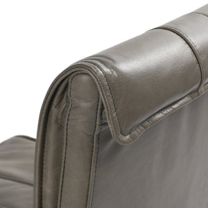 English Elm Mayer Top Grain Leather Bar Stool with Hand-hammered Iron Frame Transitional Kitchen Gray B2723P287154