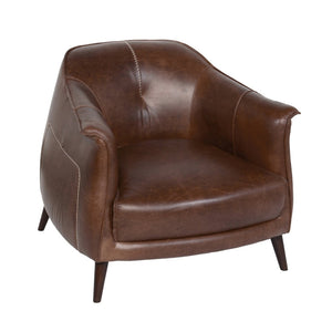 English Elm Martel Genuine Leather Accent Chair with Vintage Patina for Transitional Living Rooms B2723P461923