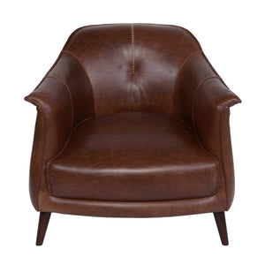 English Elm Martel Genuine Leather Accent Chair with Vintage Patina for Transitional Living Rooms B2723P461923