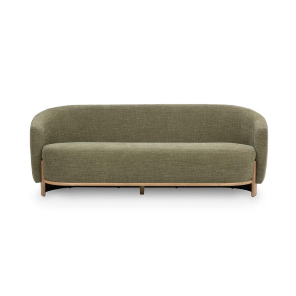 English Elm Myra Sculptural Three Seat Sofa with Oak Base and Polyester Fabric for Modern Living B2723P461926
