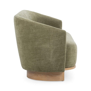 English Elm Myra Sculptural Three Seat Sofa with Oak Base and Polyester Fabric for Modern Living B2723P461926