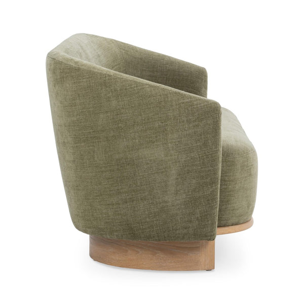 English Elm Myra Sculptural Three Seat Sofa with Oak Base and Polyester Fabric for Modern Living B2723P461926