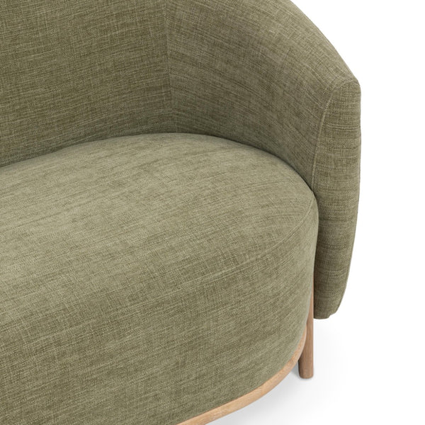 English Elm Myra Sculptural Three Seat Sofa with Oak Base and Polyester Fabric for Modern Living B2723P461926