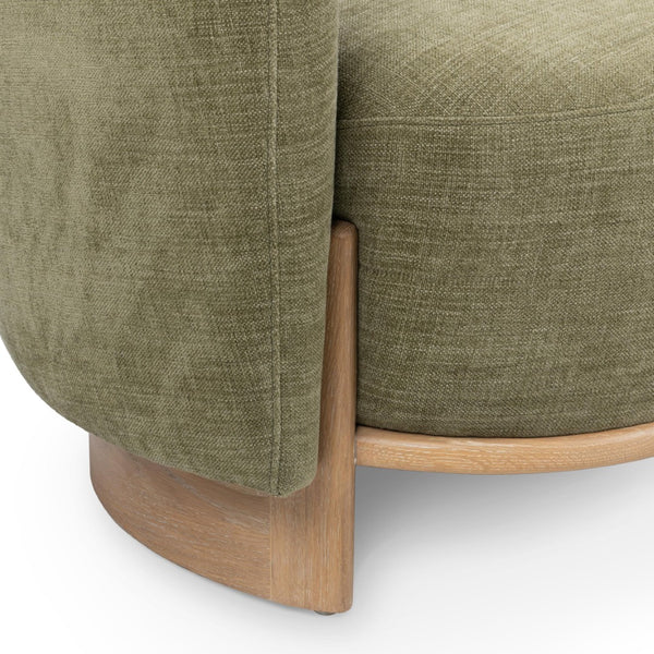 English Elm Myra Sculptural Three Seat Sofa with Oak Base and Polyester Fabric for Modern Living B2723P461926