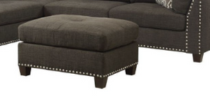 English Elm Laurissa Linen Upholstered Ottoman Solid Pine Frame Foam Cushion Living Room Accent B2726P243221