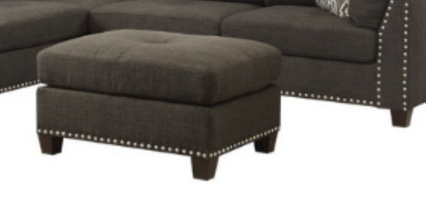 English Elm Laurissa Linen Upholstered Ottoman Solid Pine Frame Foam Cushion Living Room Accent B2726P243221
