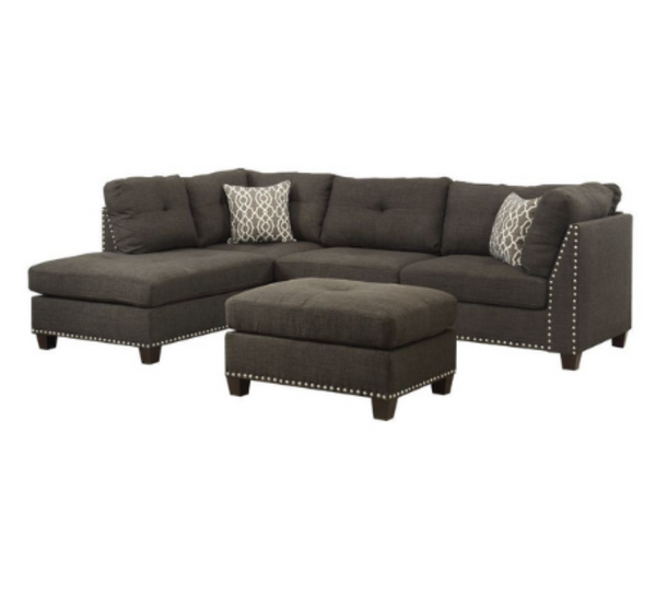 English Elm Laurissa Linen Upholstered Ottoman Solid Pine Frame Foam Cushion Living Room Accent B2726P243221