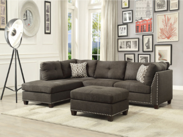 English Elm Laurissa Linen Upholstered Ottoman Solid Pine Frame Foam Cushion Living Room Accent B2726P243221