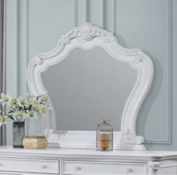 English Elm Latisha Contemporary White Wall Mirror with Wide Rectangular Frame for Bedroom or Entryway B2726P247631