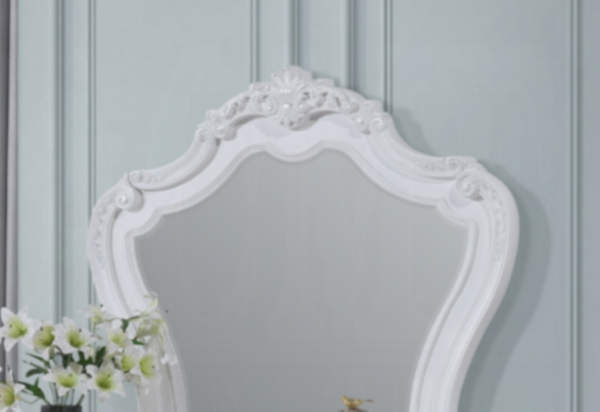 English Elm Latisha Contemporary White Wall Mirror with Wide Rectangular Frame for Bedroom or Entryway B2726P247631