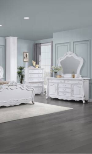 English Elm Latisha Contemporary White Wall Mirror with Wide Rectangular Frame for Bedroom or Entryway B2726P247631