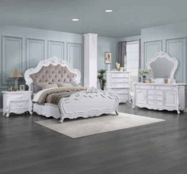 English Elm Latisha Contemporary White Wall Mirror with Wide Rectangular Frame for Bedroom or Entryway B2726P247631
