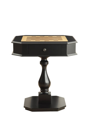 English Elm Bishop Pedestal Game Table with Reversible Chess Checkers Backgammon Tray and Storage B2726P251282