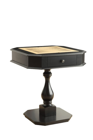 English Elm Bishop Pedestal Game Table with Reversible Chess Checkers Backgammon Tray and Storage B2726P251282